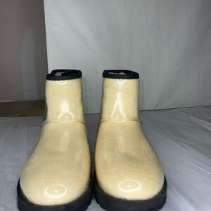 UGG Black and Cream Sheepskin Boots